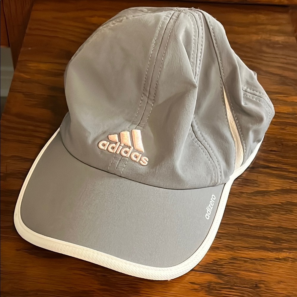 Adidas Light Gray Cap with Pink & White Logo